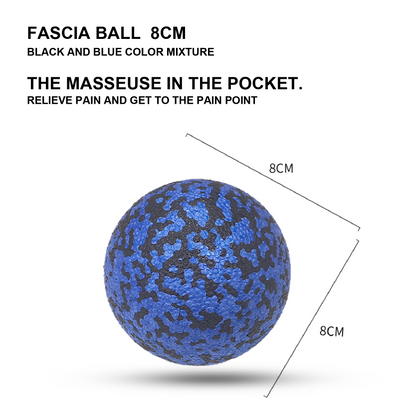 8cm fascia ball with black and blue color mixture on a white background